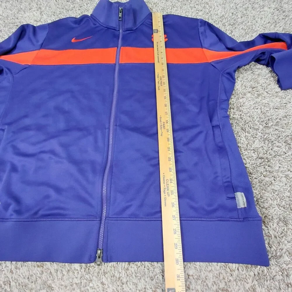 Nike Clemson Tigers Track Jacket Mens 2XL XXL Purple Full Zip Up Dri-Fit